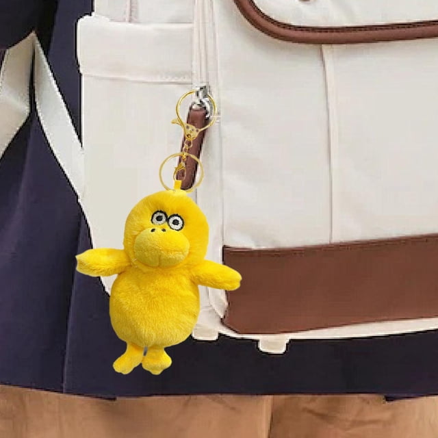 LLavero de de felpa, bolso portátil, llavero colgante, llavero de muñeco de relleno de dibujos animados para niños, adultos, niños y niñas Amarillo