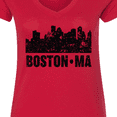 thumbnail image 4 of Inktastic Boston Massachusetts City Skyline with Grunge Women's V-Neck T-Shirt, 4 of 5