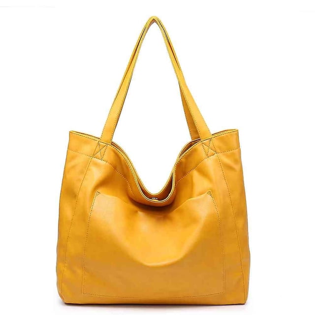 2022 New Large Capacity Tote Bag Womens Large Bag With Pockets Soft Leather Hand-held One Shoulder Retro Oil Wax Leather