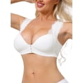 thumbnail image 4 of INSPIRE CHIC Women's Lace Front Closure Push Up Wirefree Bras with Nonadjustable Straps Small White, 4 of 4
