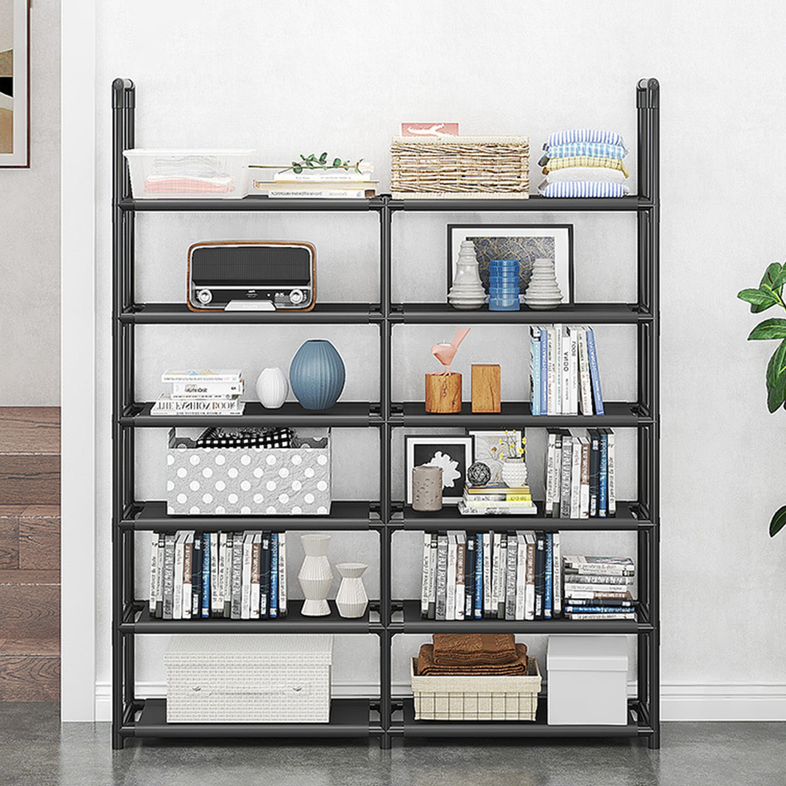 Shoe Rack | Shoe Cabinet & Storage Shelf | Multi-Tier Organizer for Entryway, Closet, or Mudroom | DIY Assembly Steel Frame | 5-Tier Shoe Storage Solution for Home Organization