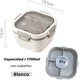 thumbnail image 3 of Lonchera Bento, Caja de Almuerzo, Caja Bento para Ensalada, con Cuchara y Tenedor, 4 Compartimentos, Sellada Crisper Caja de Almuerzo, Apto para Microondas y Lavavajillas (Blanco), 3 of 4
