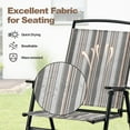 thumbnail image 6 of Costway 2pcs Patio Folding Sling Chairs Dining Armrest Backrest Outdoor Portable Streak, 6 of 10