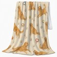 thumbnail image 2 of Cheerful Golden Retriever Watercolor Pattern, Playful Pet Portrait Pattern, Warm Flannel Blanket for Living Room and Bedroom, Dog Lovers Just Because Gift, Pet Lover Home Decor, 2 of 9
