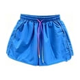 thumbnail image 4 of Qgtaibl Womens Plus Size Athletic Shorts Elastic Waist Drawstring Running Shorts with Pockets Summer Lightweight Loose Fit Workout Shorts for Gym Yoga Blue XL, 4 of 5