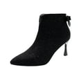 thumbnail image 3 of Mostsola Kitten Heel Ankle Boots for Women Side Zip Pointy Toe Bowknot Dress Booties Stiletto, 3 of 8