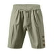 thumbnail image 5 of pstuiky Pantalones cortos para hombre, Pantalones cortos de lino con cintura elástica y botones de color liso para hombre, versátiles y a la moda. Pantalones cortos de golf, 5 of 9
