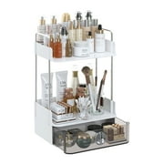 Garmic 2 Tier Bathroom Counter Organizer, Multi-Purpose Makeup Organizer Countertop for Vanity Bedroom Bathroom Kitchen, White