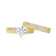 thumbnail image 2 of AVORA 10K Yellow Gold 1.25 Carat Simulated Diamond CZ Swirl Style Anniversary Bridal Engagement Wedding Band Ring Set  - Size 7, 2 of 5