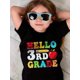 thumbnail image 1 of Young Boy's/Girls "Hello 3rd Grade” Cotton Graphic Tees, Back To School Clothes Girls, Summer Tops With Colorful School Theme, Gift For First Day of School, Fun and Whimsical Kids Clothes Girls, 1 of 6