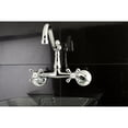 thumbnail image 2 of Kingston Brass KS3221AX Vintage 6" Adjustable Center Wall Mount Kitchen Faucet, Polished Chrome, 2 of 5