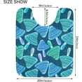 thumbnail image 3 of Dreamtimes Bath Mats Toiletry Mat Blue Teal Mushroom Print, Luxury U-Shaped Toilet Rug, Soft Contour Mat for Bathroom Floor, Non-Slip Absorbent Bath Carpet, Dry Quickly, Machine Washable, 17.3"x13.4", 3 of 4