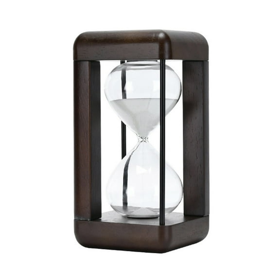 Large Wooden Hourglass with Black/White Sand for Timed Activity and Decors