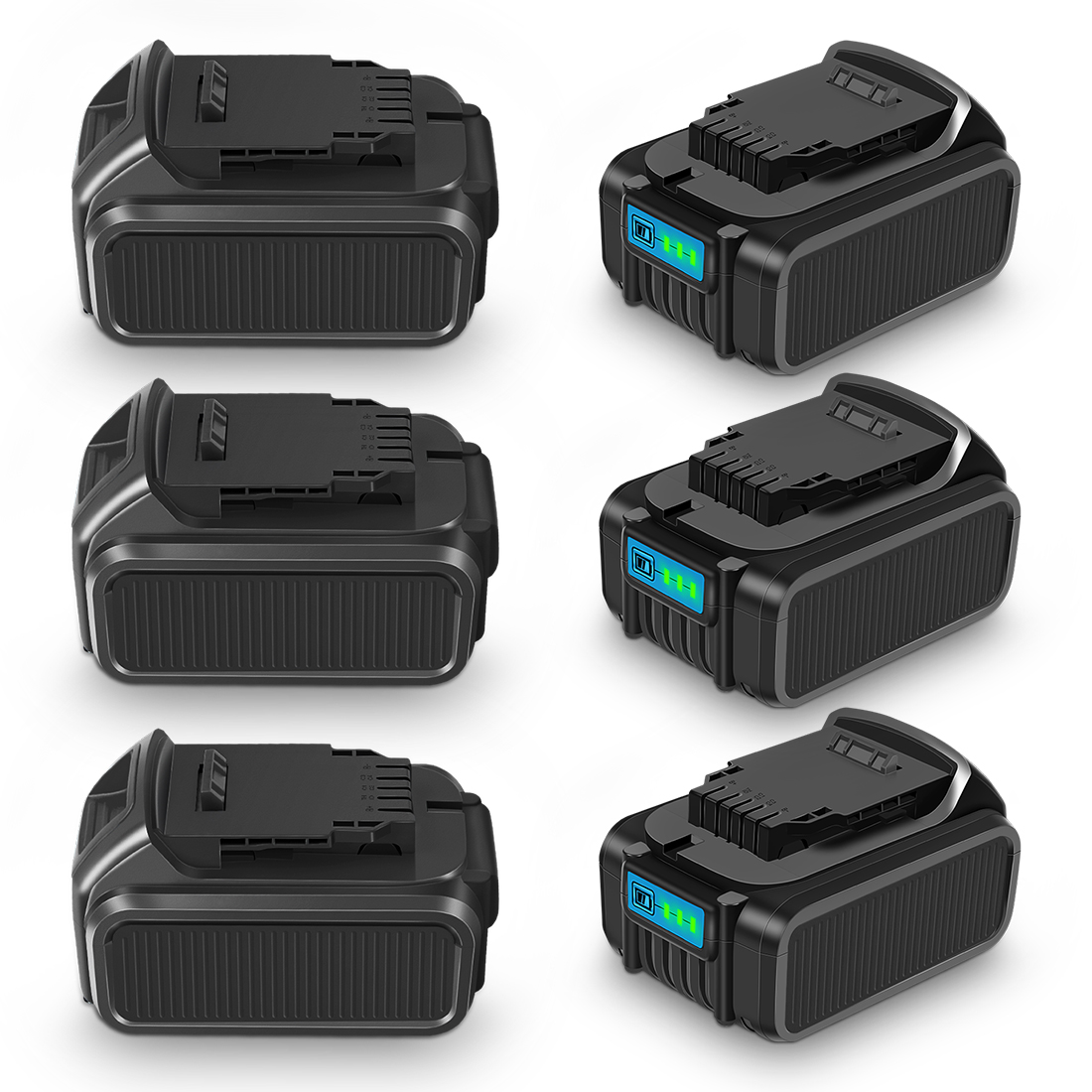 6Pack For Dewalt 20V 6.0Ah DCB206 DCB204 Lithium Ion Battery