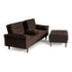 thumbnail image 4 of Sala Modular Sofá Cama Reversible Makora de Lino Chocolate con Portavasos, 4 of 9