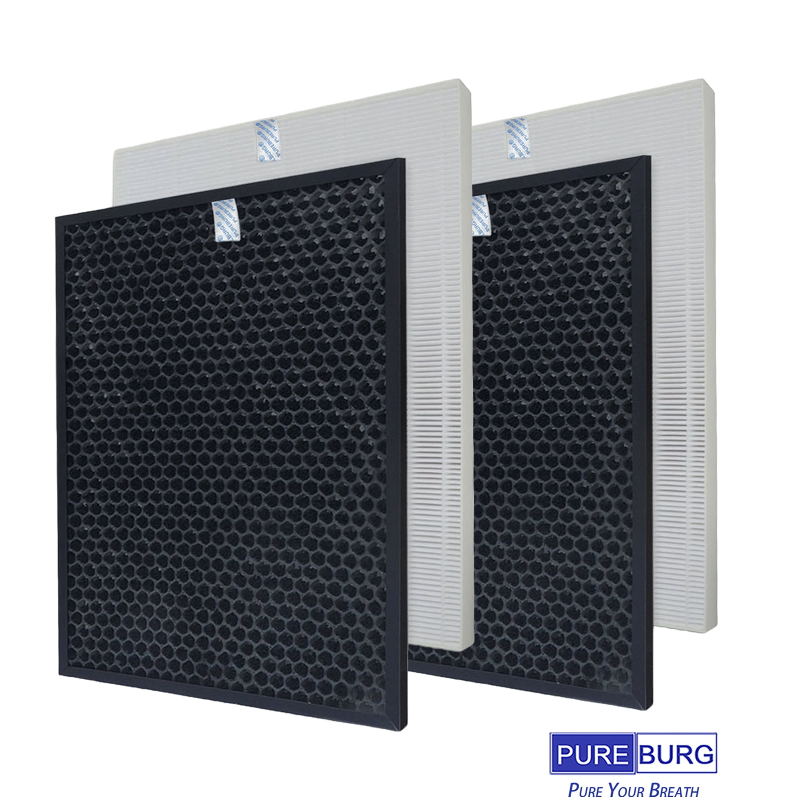 PUREBURG Replacement Filter Compatible with Winix XLC Dual 4-Stage True HEPA Air Purifier, Filter X2, H13 True HEPA Activated Carbon Air Clean Dust VOCs