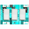 thumbnail image 1 of Metal Light Switch Plate Cover Safari African Tribal Art Pattern Teal SFR007, 1 of 13