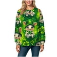 thumbnail image 5 of Nuoqisi Mode de la Saint-Patrick Blouse Décontractée à Manches Longues pour Femmes, Col Rond Imprimé, Ample, Sans Capuche, Haut Tendance Confortable pour la Mode Urbaine Quotidienne, Superposition Printemps Été et Week-Ends Détendus, 5 of 5