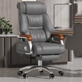 thumbnail image 4 of leather boss chair computer chair household furniture reclining office comfortable long-lasting sitting rotating business chair My Lux Decor Round, 4 of 16