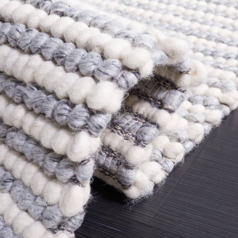 SAFAVIEH Natura Fredrick Striped Area Rug, Ivory/Grey, 11' x 15
