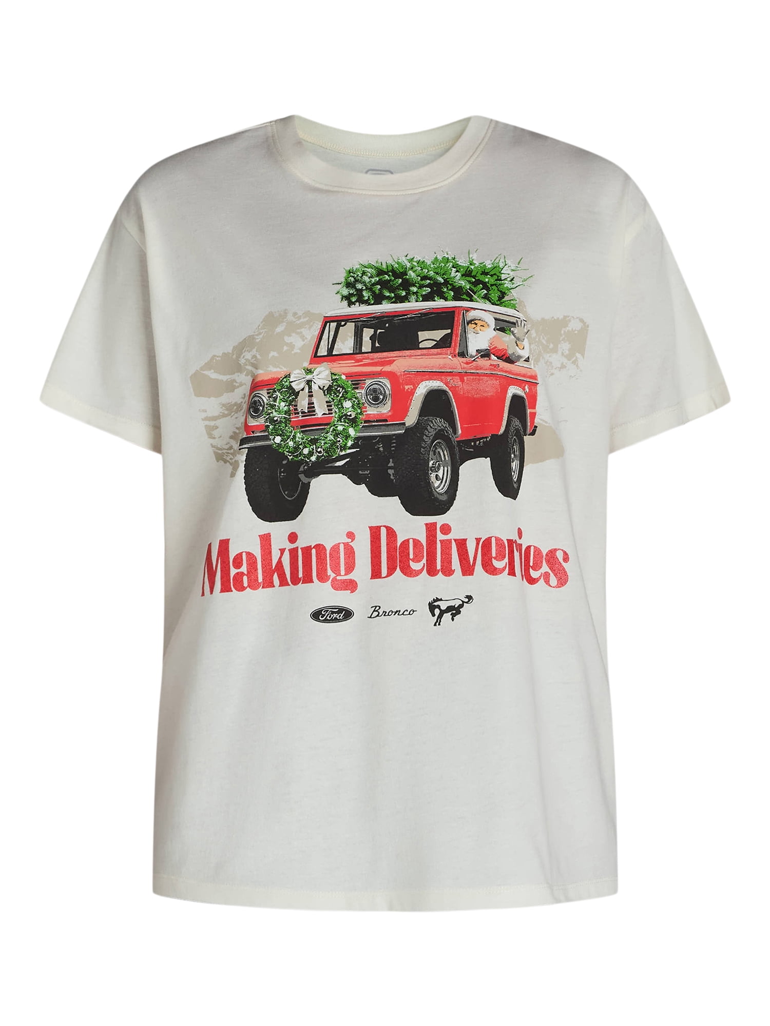 Women’s Santa Ford Bronco Graphic Print Tee, Sizes XXS-XXL