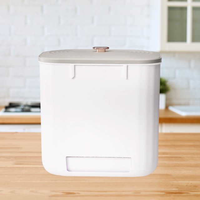 Birdeem Poubelle de Cuisine Compacte avec Couvercle à Anneau de Pression Automatique, Utilisation Multi-Scène pour Salle de Bain Dortoir et Extérieur, Design en Plastique Durable, Facile à Nettoyer et Anti-Odeurs