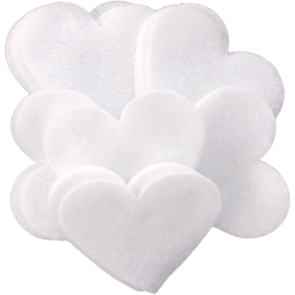 Playfully Ever After 3 Inch 28pc Felt Hearts (White)