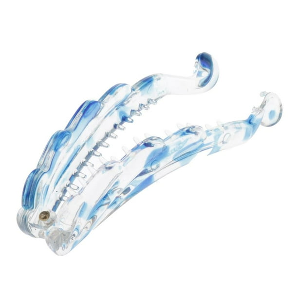 Pasador de resina con forma de plátano, peine con puntos de , agarre fuerte Azul Hugo Pinza para el cabello de plátano