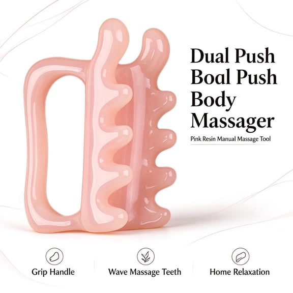 Resin Fascia Massage Tool Handheld Gua Sha Scraping Massager Double Sided Teeth Manual Body Massage Comb for Neck Back Shoulder and Head