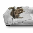 thumbnail image 3 of Squirrel Soft Flannel Fleece Throw Blanket, Engraved Style Squirrel Illustration Sketch Artwork Wildlife, Cozy Plush for Indoor and Outdoor Use, 50" x 60", Dark Brown Pale Brown, by Ambesonne, 3 of 6