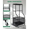 thumbnail image 2 of Sports Equipment Garage Organizer - Rolling Ball Storage with wheels, 3-Tier Sports gear Storage Rack Indoor & Outdoor Balls Cart with Hooks for Home, Garage (Black), 2 of 15