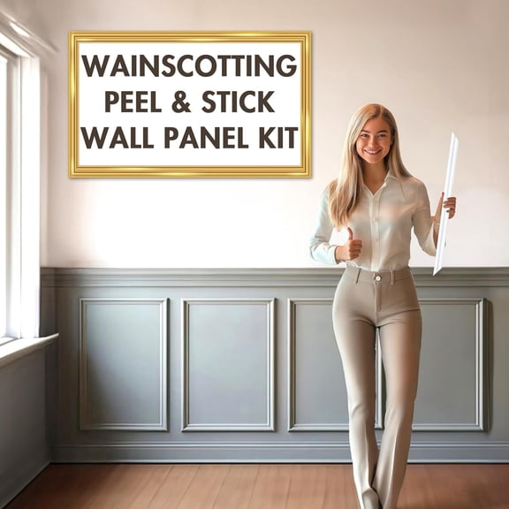Wainscoting Panels - Peel and Stick 4 Bottom Frame | Enhance Your Home with Elegance Using Wall Panels for Interior Wall Decor | Wainscotting Wall Panel Kit for Luxury Upgrade