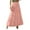 Pink, variant on Sevevn Fashion Women's Solid Color Casual Stretch Waist Fold Skirt Dress Summer Clearance Brown XL