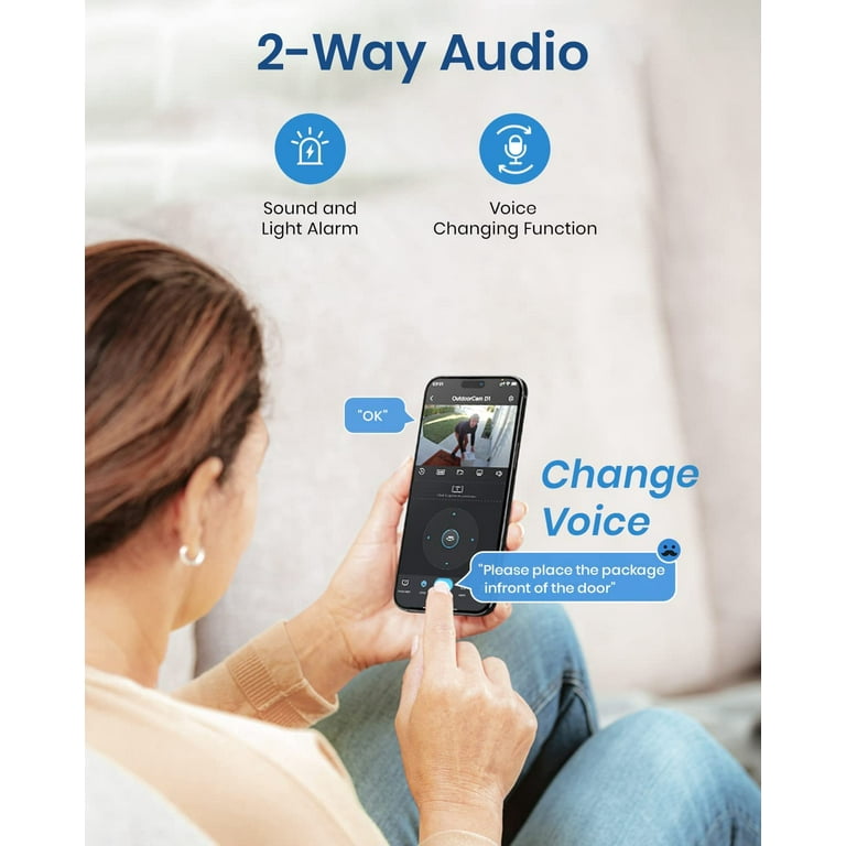 AOSU 2K WiFi Security Camera, Outdoor Waterproof, Color
