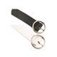 thumbnail image 3 of Cinturón de cuero para mujeres INSPIRE CHIC para jeans y pantalones de vestir con remaches y hebilla de metal circular, hasta 35 pulgadas, negro y blanco, 3 of 5