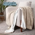 thumbnail image 3 of Bare Home Plush Sherpa Bed Blanket - Fluffy & Soft - Reversible - Lightweight - Full/Queen, Oyster, 3 of 10
