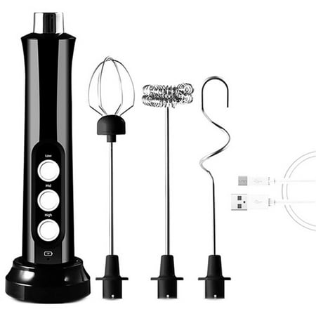 

PCFVRKA Electric Foamer Mixer Whisk Beater Stirrer 3-Speeds Coffee Milk Drink Frother USB Rechargeable Handheld Blender Whisk-B