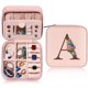 thumbnail image 1 of Estuche de viaje para joyas, organizador de joyas para mujer, caja organizadora de anillos, collares y pendientes con espejo, regalos de cumpleaños para mujeres, mamás y abuelas, 1 of 8