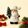 thumbnail image 4 of 4 Inch White Santa Claus Resin Figurine Holding Christmas Tree and Gift, Tabletop Christmas Decor, Holiday Home Decor for Shelf and Mantel Display, 4 of 5