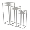 thumbnail image 2 of Sano Plant Stand Table Set of 3, Mesh Pattern, White Metal, Square, 2 of 5