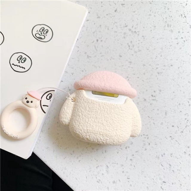 Funda protectora de silicona suave con gorro rosa de perro de dibujos animados para AirPods Pro de 1.ª y 2.ª generación de Apple (auriculares Bluetooth).