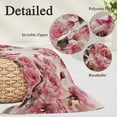 thumbnail image 3 of Pink Roses Body Pillow Covers 20"x60", Spring Floral Elegant Pastoral Butterfly Retro Soft Brushed Microfiber Breathable Throw Pillow Covers, Pillowcase with Zipper for Couch Sofa Bedroom Living Room, 3 of 9