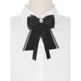 thumbnail image 4 of INSPIRE CHIC Lace Bow Tie Brooches for Women Fashion Brooch Pins Pre-Tied Shirt Neck Tie Black One Size, 4 of 4