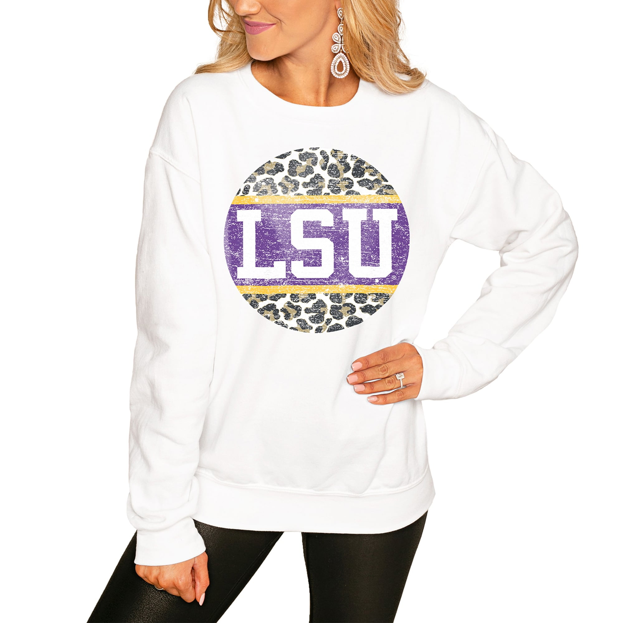 white lsu sweatshirt