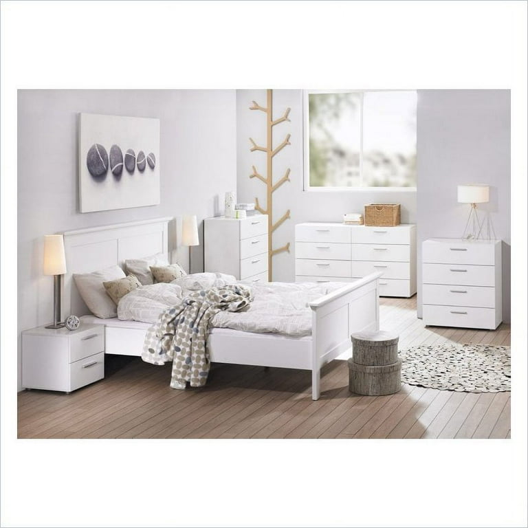 Atlin designs modern 8 drawer double hotsell dresser with bar handles in white