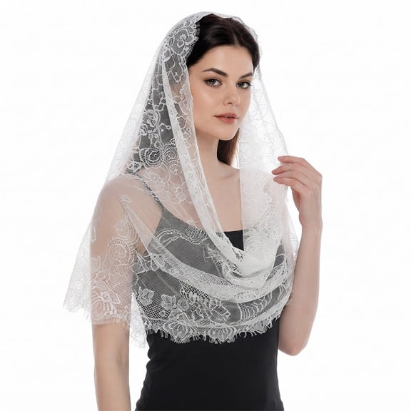 Women's Triangle Lace Scarf Sheer Shawl Wrap Latin Dance Head Scarf Evening Outfit Accessory