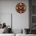 thumbnail image 2 of VOCOO 12" Retro Tuscan Country Luminous Wooden Wall Clock, Silent Non-Ticking Energy-Absorbing Luminous Numbers and Hands Wall Clock for Living Room Home Kitchen Decor, Birthday Gift, 2 of 7