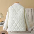 thumbnail image 6 of Fartey Plus Size Womens Quilted Coat Dressy Casual Button Down Lapel Jacket Trendy Patchwork Diamond Jacket Loose Fit Long Sleeve Winter Coats with Pockets, 6 of 7
