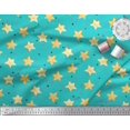 thumbnail image 2 of Soimoi Green Cotton Duck Fabric Dots & Star Print Fabric by the Yard 44 Inch Wide, 2 of 3