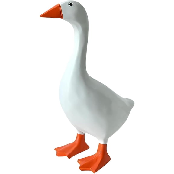 Desk Goose 7 Inches – Magnetic Goose Key Holder for Desktop, Cute Resin Goose Figurine with Strong Magnet Beak, Funny Animal Desk Ornament & Mini Desk Goose for Office & Home